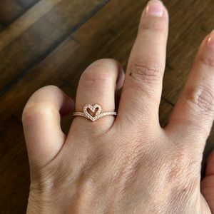 Pandora Heart Ring Rose Gold Size 7 - image 1